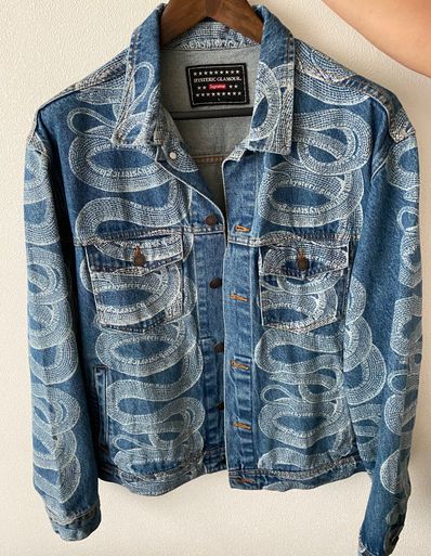 Supreme x HYSTERIC GLAMOUR Snake Denim Trucker Jacket "Blue"
