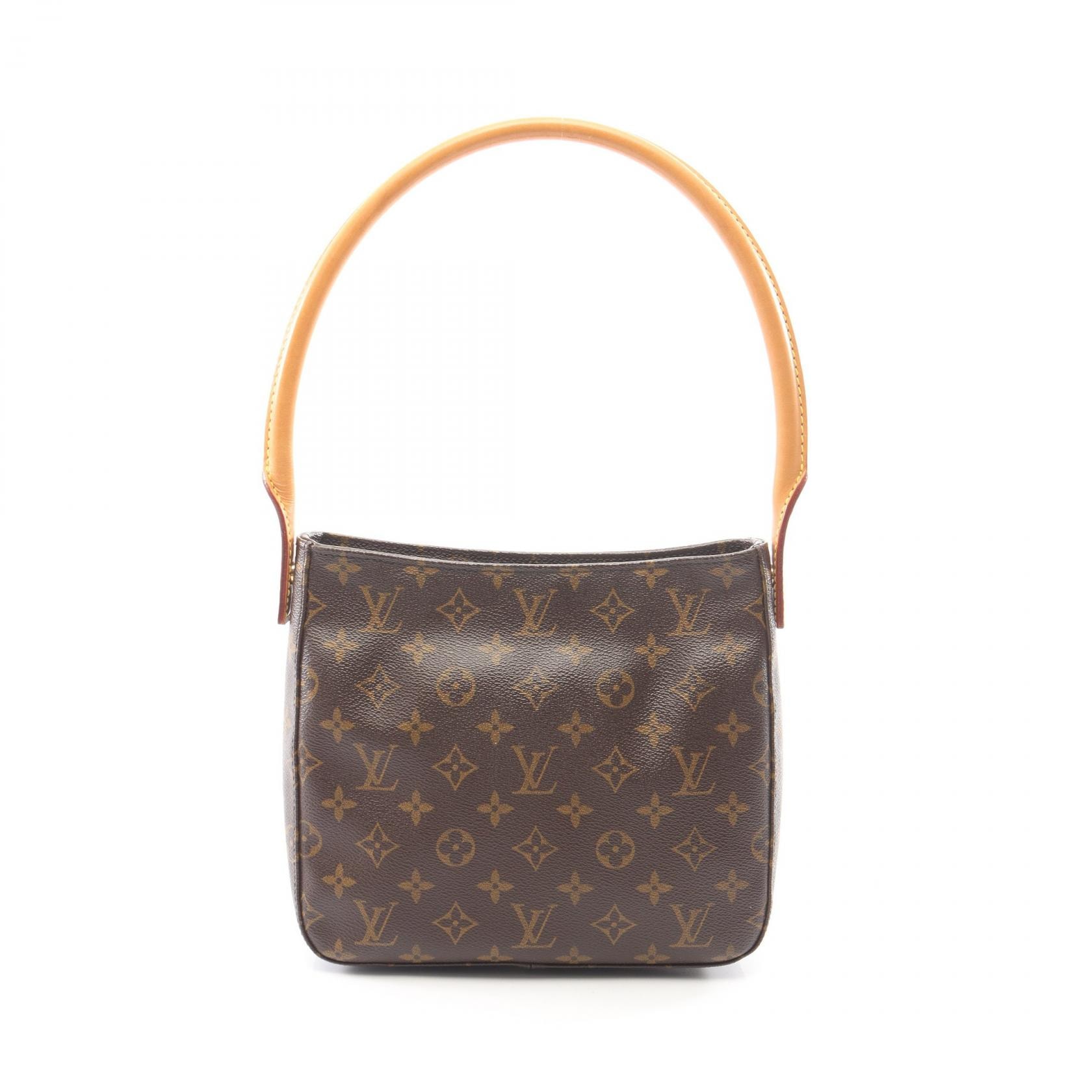 ルイ・ヴィトン LOUIS VUITTON ルーピングMM ショルダーバッグ バッグ PVCコーティングキャンバス レザー モノグラム レディース ブラウン系 M51146 【中古】