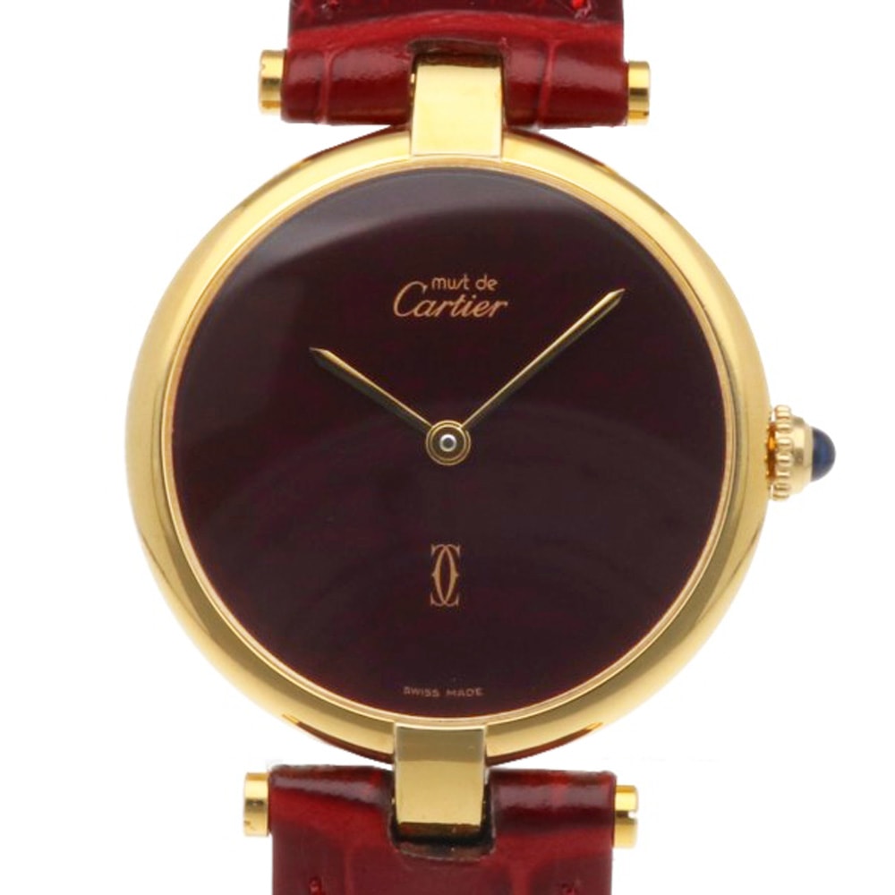カルティエ マスト ヴァンドーム 腕時計 時計 シルバー925 クオーツ 磨き直し済 レディース 1年保証 CARTIER  中古
