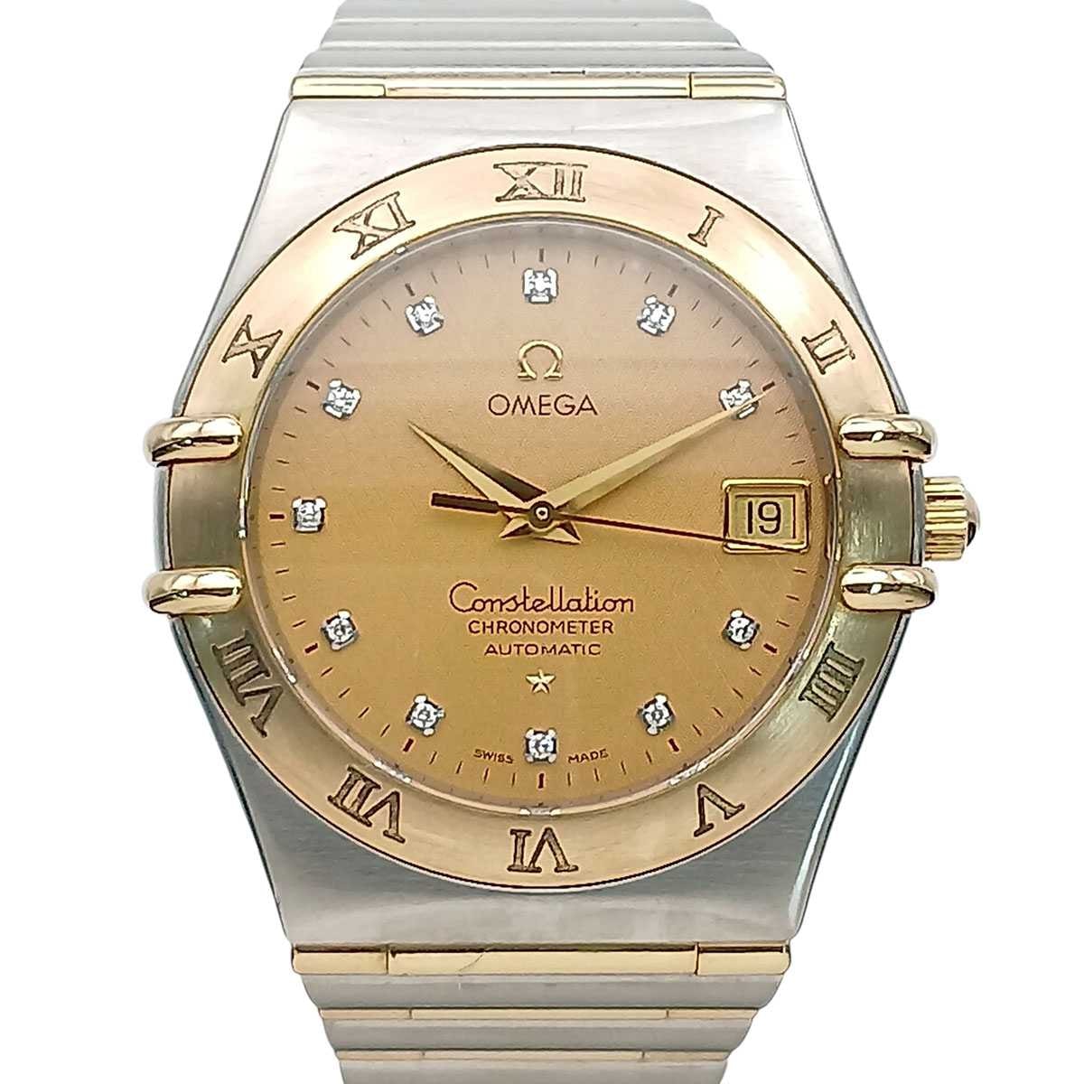 OMEGA オメガ コンステレーション 11P ダイヤモンド 18K/SS 35mm 自動巻き 腕時計 1202.15 K18イエローゴールド ステンレススチール シルバー ゴールド  メンズ【中古】