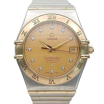 OMEGA オメガ コンステレーション 11P ダイヤモンド 18K/SS 35mm 自動巻き 腕時計 1202.15 K18イエローゴールド ステンレススチール シルバー ゴールド メンズ【中古】
