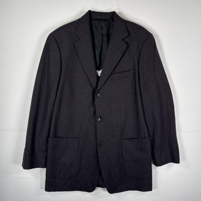 古着 ブルックスブラザーズ Brooks Brothers テーラードジャケット ブレザー スーツ ウール 40 L グレー 無地 メンズ