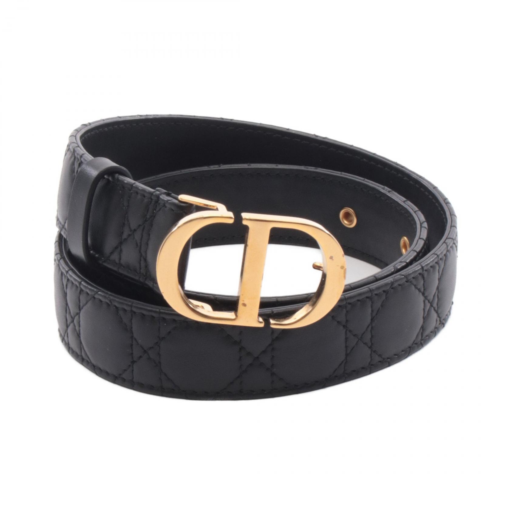 ディオール Dior 30 MONTAIGNE モンテーニュ ベルト 衣料品 レザー レディース ブラック系 B0436UWHN-M900 【中古】