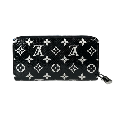 美品 LOUIS VUITTON ルイ・ヴィトン ジッピーウォレット N96955 長財布 パイソン ブラック レディース【中古】