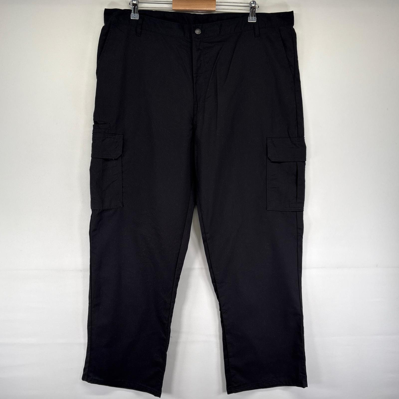 古着 ディッキーズ Dickies パンツ ワークパンツ ジッパーフライ カーゴパンツ サイドポケット W42 L32 ブラック系 メンズ