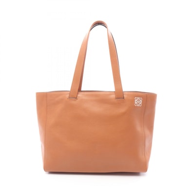 ロエベ LOEWE イースト ウエスト ショッパー スモール トートバッグ バッグ レザー レディース ブラウン系 【中古】