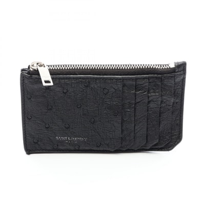 サンローランパリ SAINT LAURENT PARIS フラグメントケース カードケース アクセサリー レザー メンズ ブラック系 【中古】