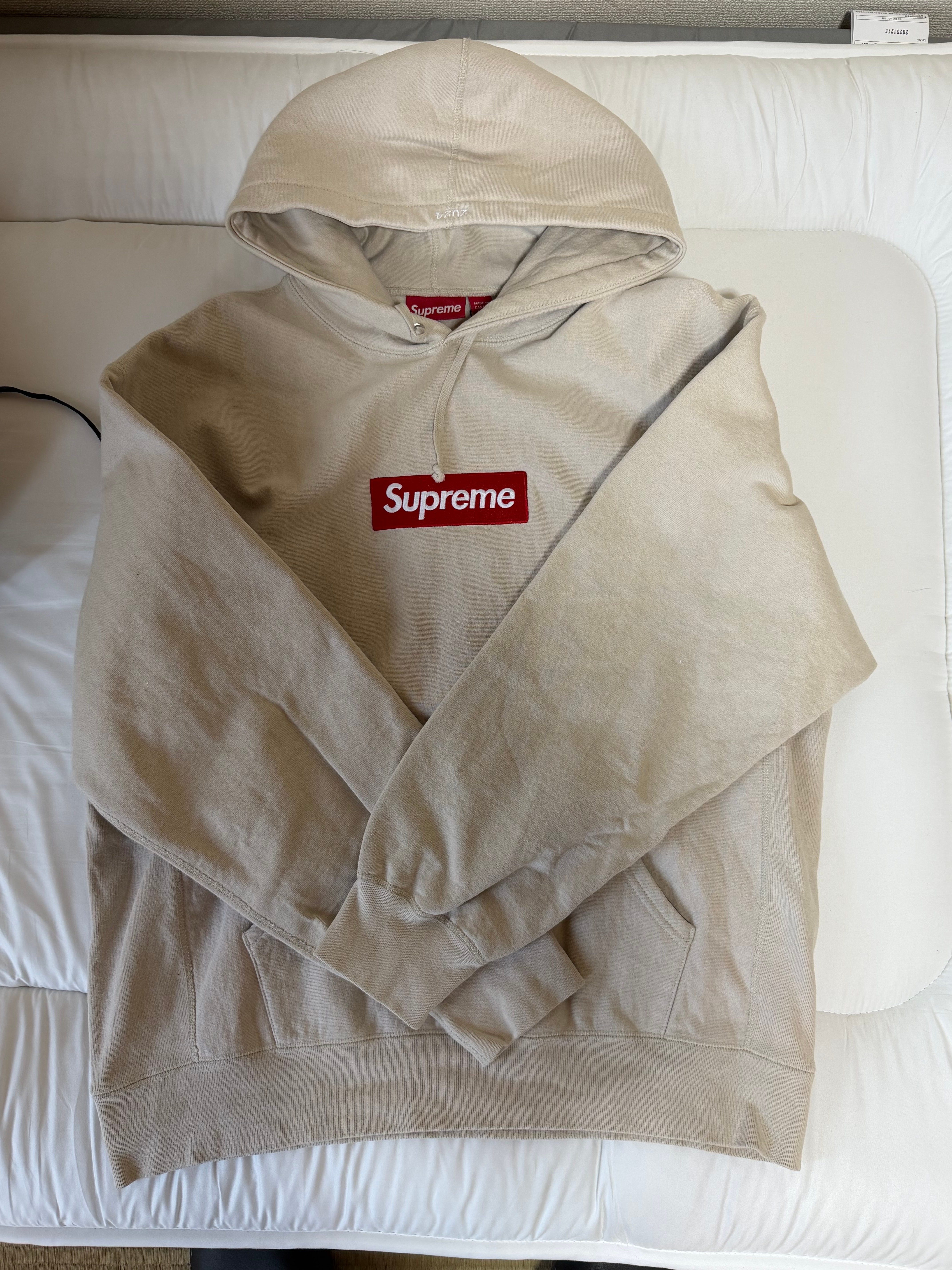 Supreme Box Logo Hooded Sweatshirt "Stone" (24FW)