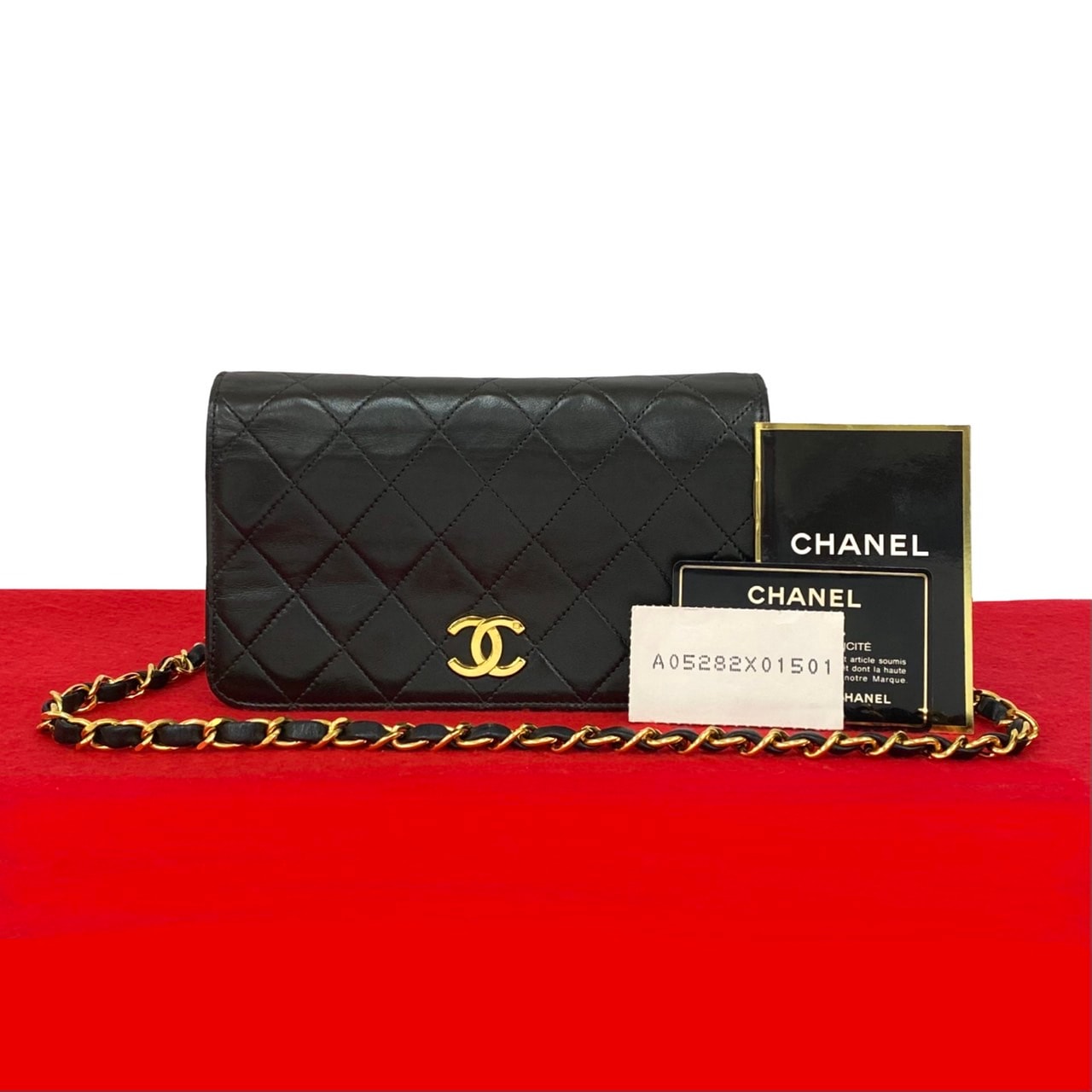 CHANEL シャネル マトラッセ ココマーク ラムスキン ショルダーバッグ ブラック
 07553