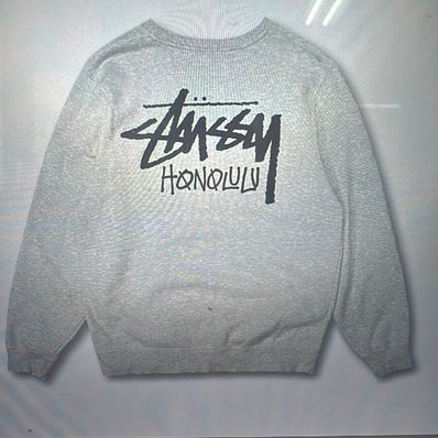 新品未使用 本物 STUSSY ステューシー HONOLULUハワイ 限定 ロゴ スウェット トレーナー グレーL