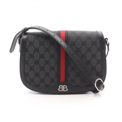 バレンシアガ BALENCIAGA BALENCIAGA × GUCCI ザ ハッカープロジェクト ショルダーバッグ バッグ キャンバス レザー レディース グレー系 / ブラック系 / マルチカラー 680121 【中古】