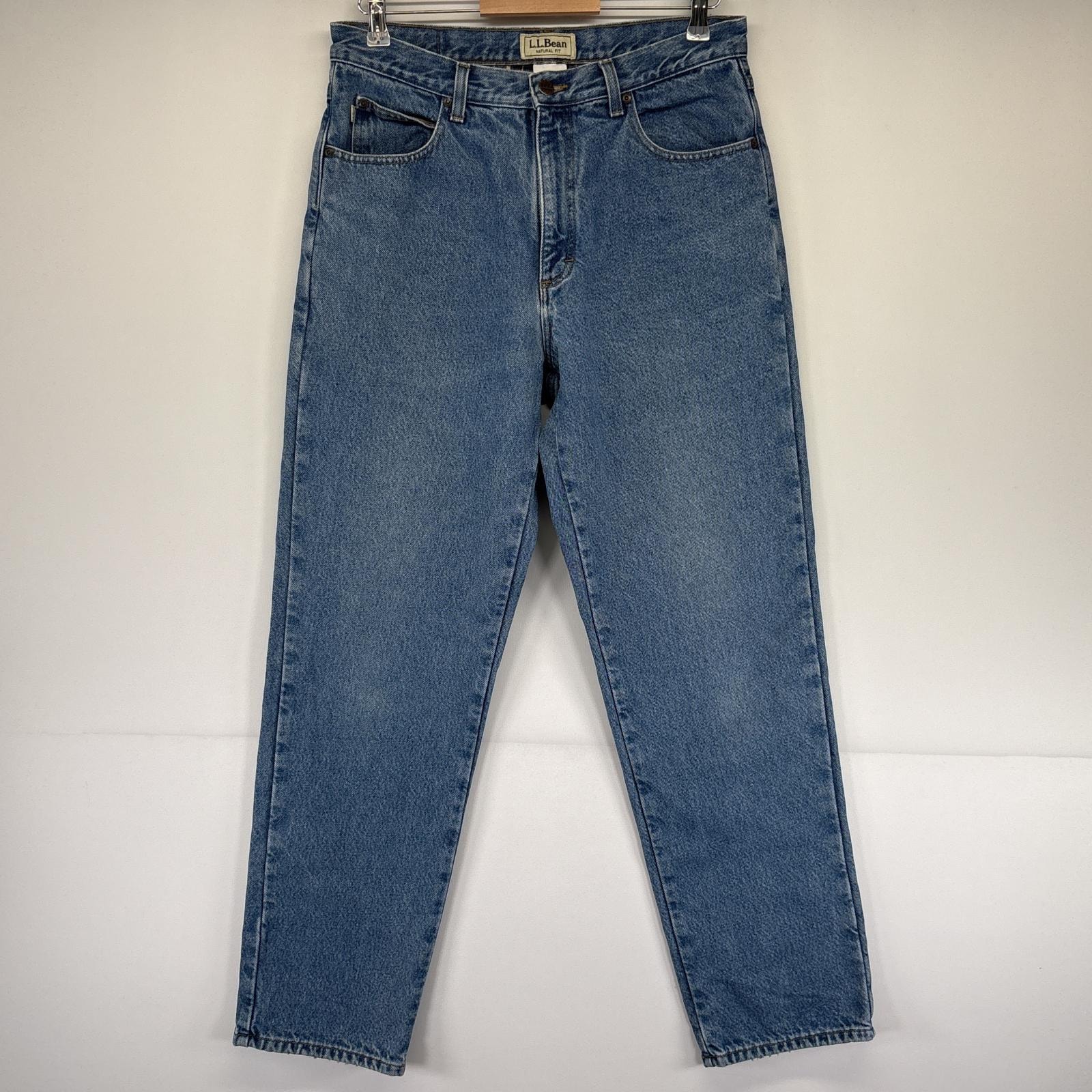 古着 エルエルビーン L.L.Bean デニムパンツ 5ポケット ジーンズ ジーパン ナチュラルフィット ライナー付き w33 L32  ブルー メンズ