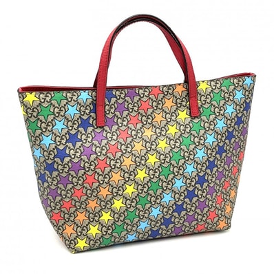 GUCCI(グッチ)チルドレンズ GGスター トートバッグ マルチカラー PVC レッド ハンドバッグ レディース 605614【中古】
