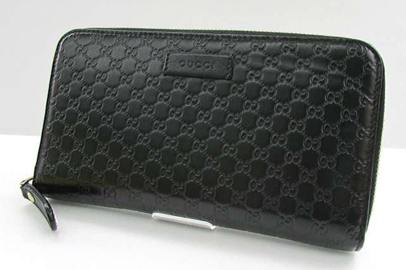 GUCCI Micro Guccissima Round Fastener Wallet "Black"