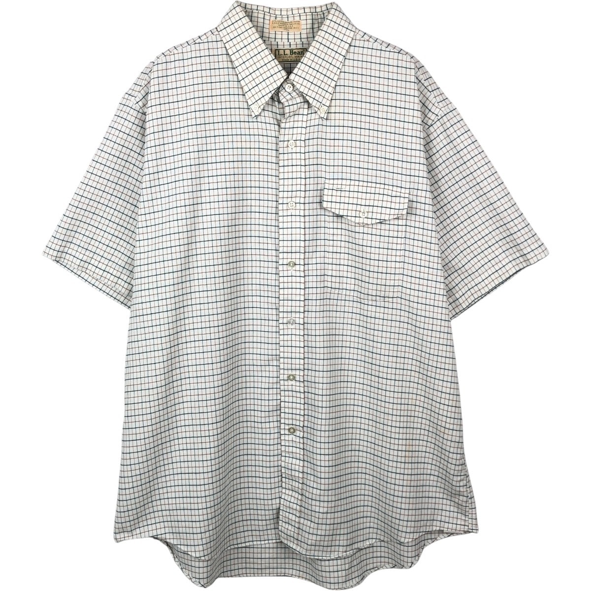 古着 80~90年代 エルエルビーン L.L.Bean 半袖 ボタンダウン チェックシャツ USA製 メンズXL相当 ヴィンテージ/eaa672673