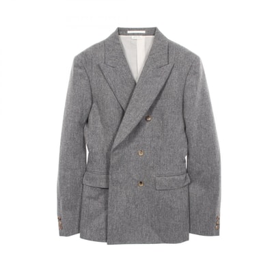 コムデギャルソンオムプリュス COMME des GARCONS HOMME PLUS ダブルブレスト テーラードジャケット 衣料品 アウター ウール メンズ グレー系 【中古】