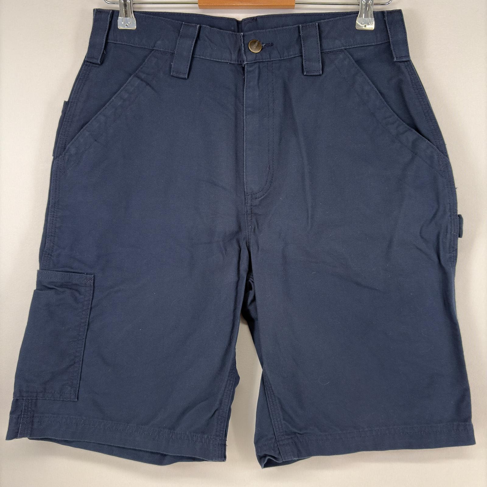 古着 カーハート Carhartt ダック ショートパンツ ペインターパンツ ハーフパンツ ワーク 作業着 ワンポイント w31 ネイビー メンズ