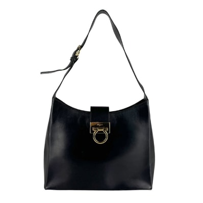 サルヴァトーレフェラガモ Salvatore Ferragamo ショルダーバッグ ガンチーニ レザー ブラック レディース【中古】 z10183