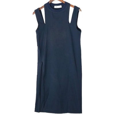 TOGA トーガ 20SS 日本製 Cold Shoulder Jersey Top オープンショルダーワンピース TA01-JH068 38 ネイビー ARCHIVES スリット ドレス トップス g3739