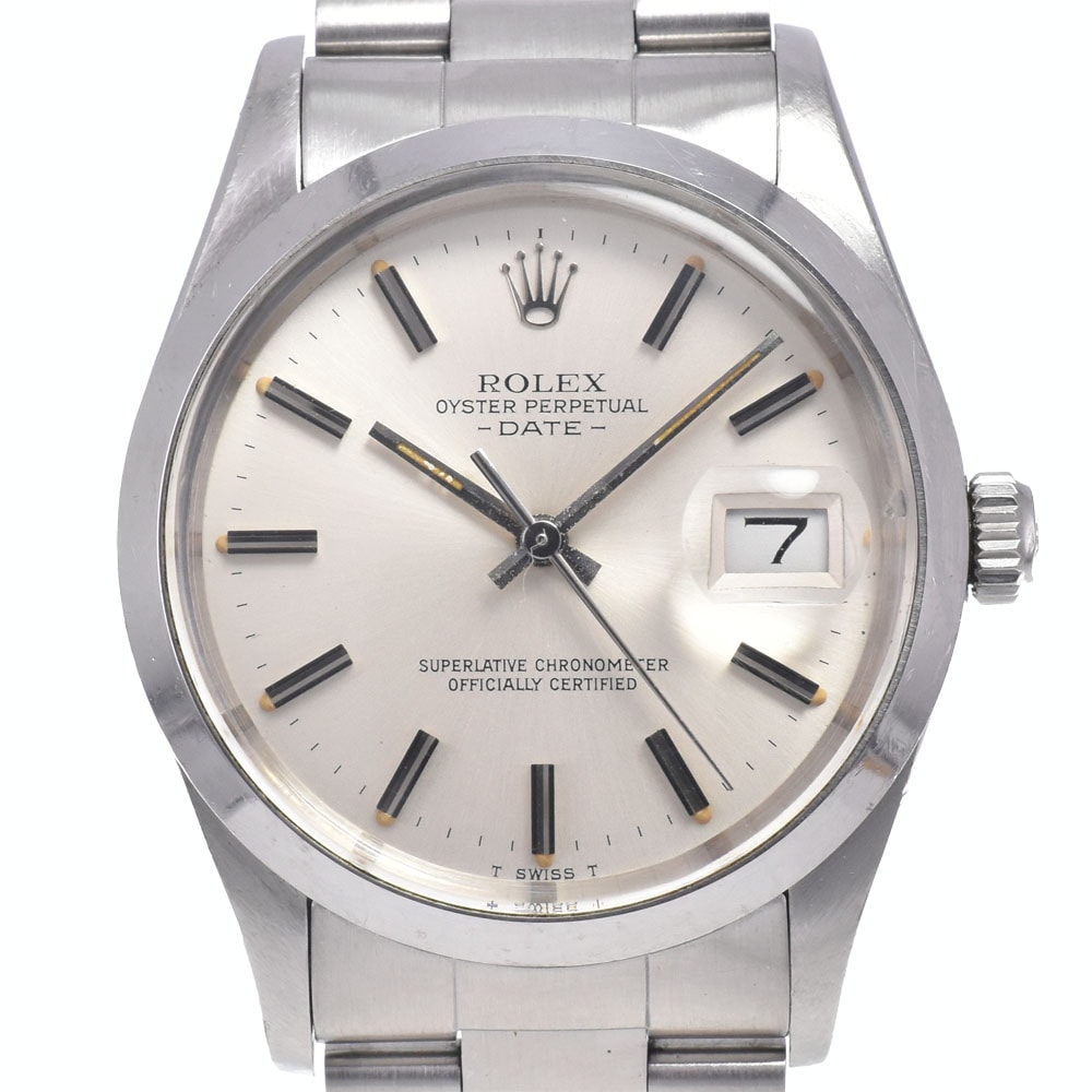 ロレックス ROLEX 15000 ヴィンテージ オイスターパーペチュアル デイト Cal.3035 シルバー 自動巻き メンズ 良品 腕時計 N#148390