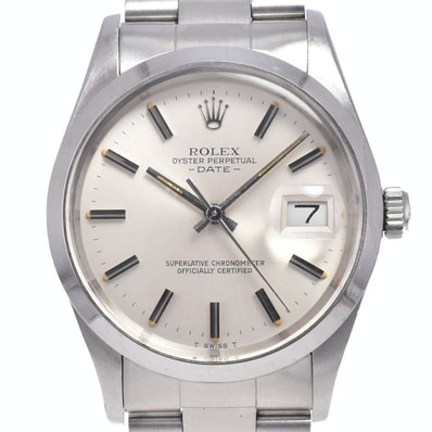 ロレックス ROLEX 15000 ヴィンテージ オイスターパーペチュアル デイト Cal.3035 シルバー 自動巻き メンズ 良品 腕時計 N#148390
