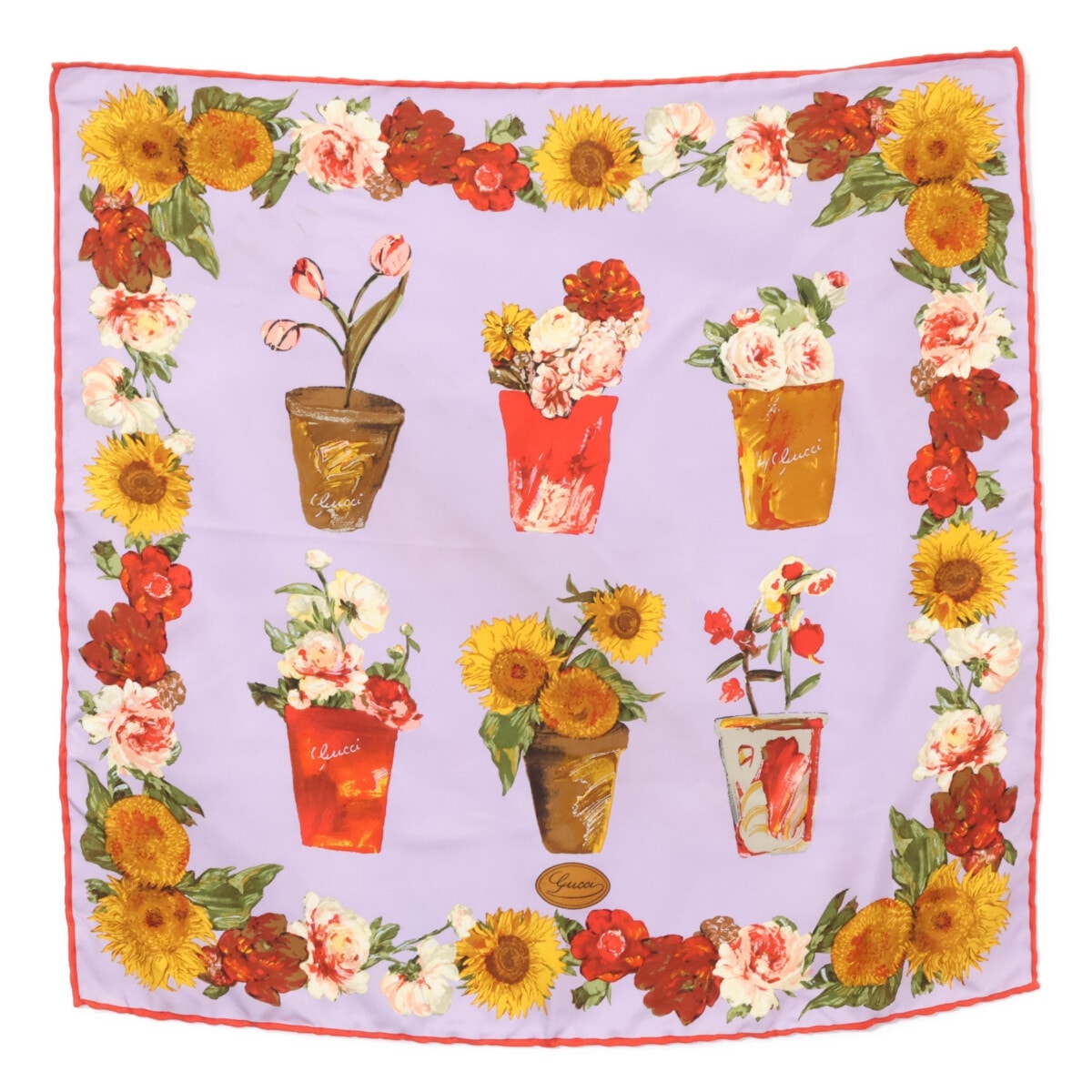 グッチ 【美品】フラワー柄 シルク