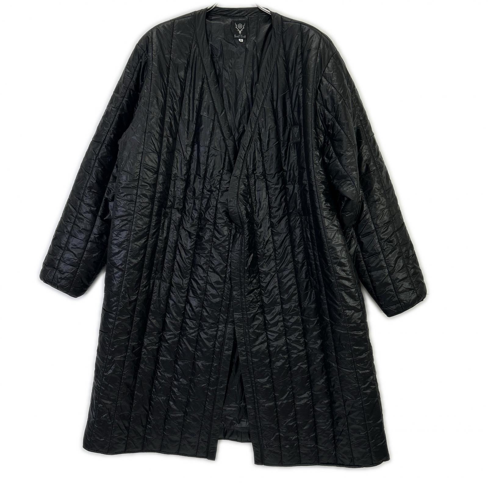 サウスツーウエストエイト ブラック HM810 Quilted V Neck Coat M