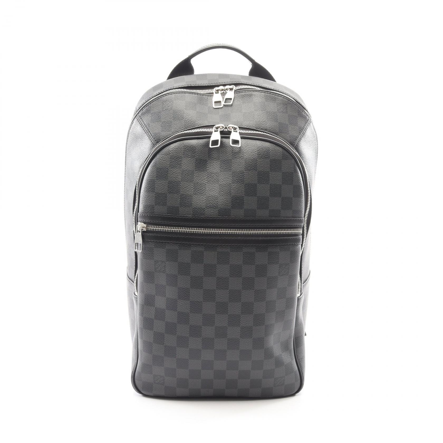 ルイ・ヴィトン LOUIS VUITTON ミカエル リュックサック バックパック バッグ PVCコーティングキャンバス レザー ダミエ・グラフィット メンズ ブラック系 N58024 【中古】