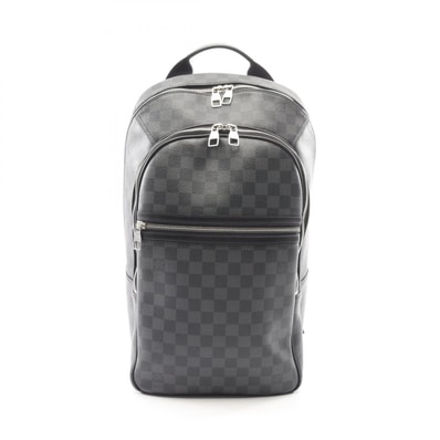 ルイ・ヴィトン LOUIS VUITTON ミカエル リュックサック バックパック バッグ PVCコーティングキャンバス レザー ダミエ・グラフィット メンズ ブラック系 N58024 【中古】