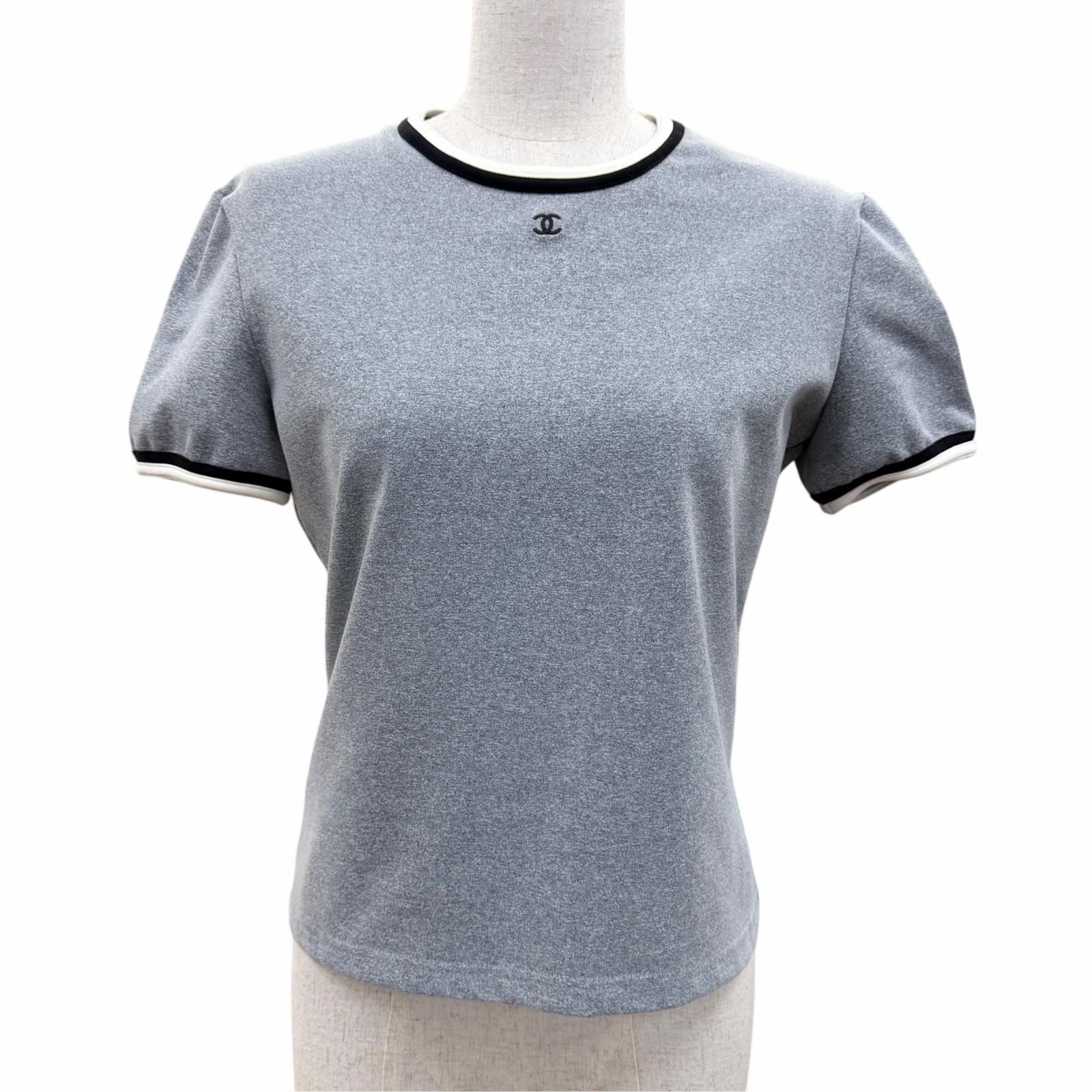 美品 シャネル 半袖Tシャツ グレー レディース 42 98P P10691