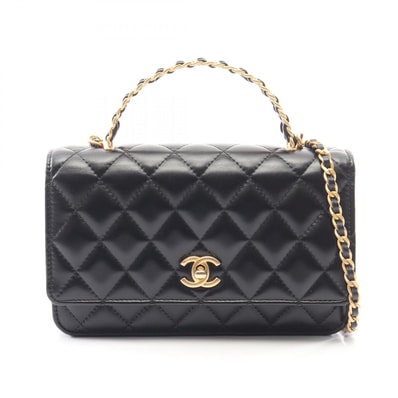 シャネル CHANEL マトラッセ 2WAY ショルダーバッグ バッグ ラムスキン(羊革) レディース ブラック系 【中古】