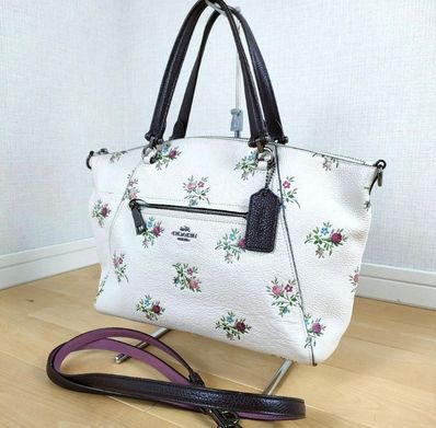 COACH コーチ 2wayバッグ ショルダーバッグ 本革 花柄
