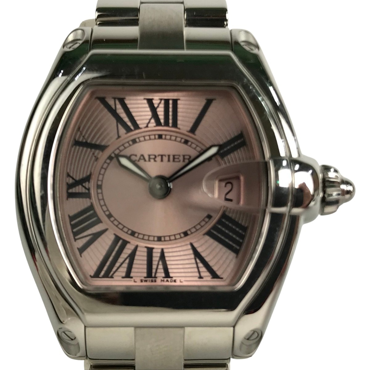 ■■Cartier カルティエ 腕時計 ロードスター SM W62017V3 2675 ピンク x シルバー ベルト2本・コマ付属