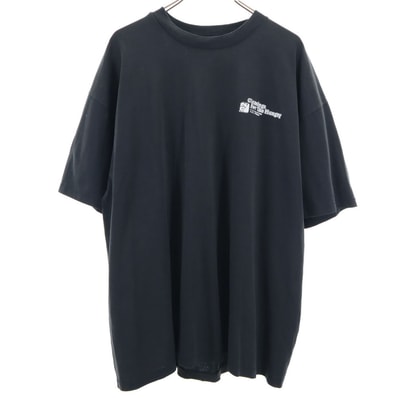 Hanes ヘインズ 80s USA製 半袖 シングルステッチ Tシャツ XXL ブラック ビックサイズ オールド ヴィンテージ