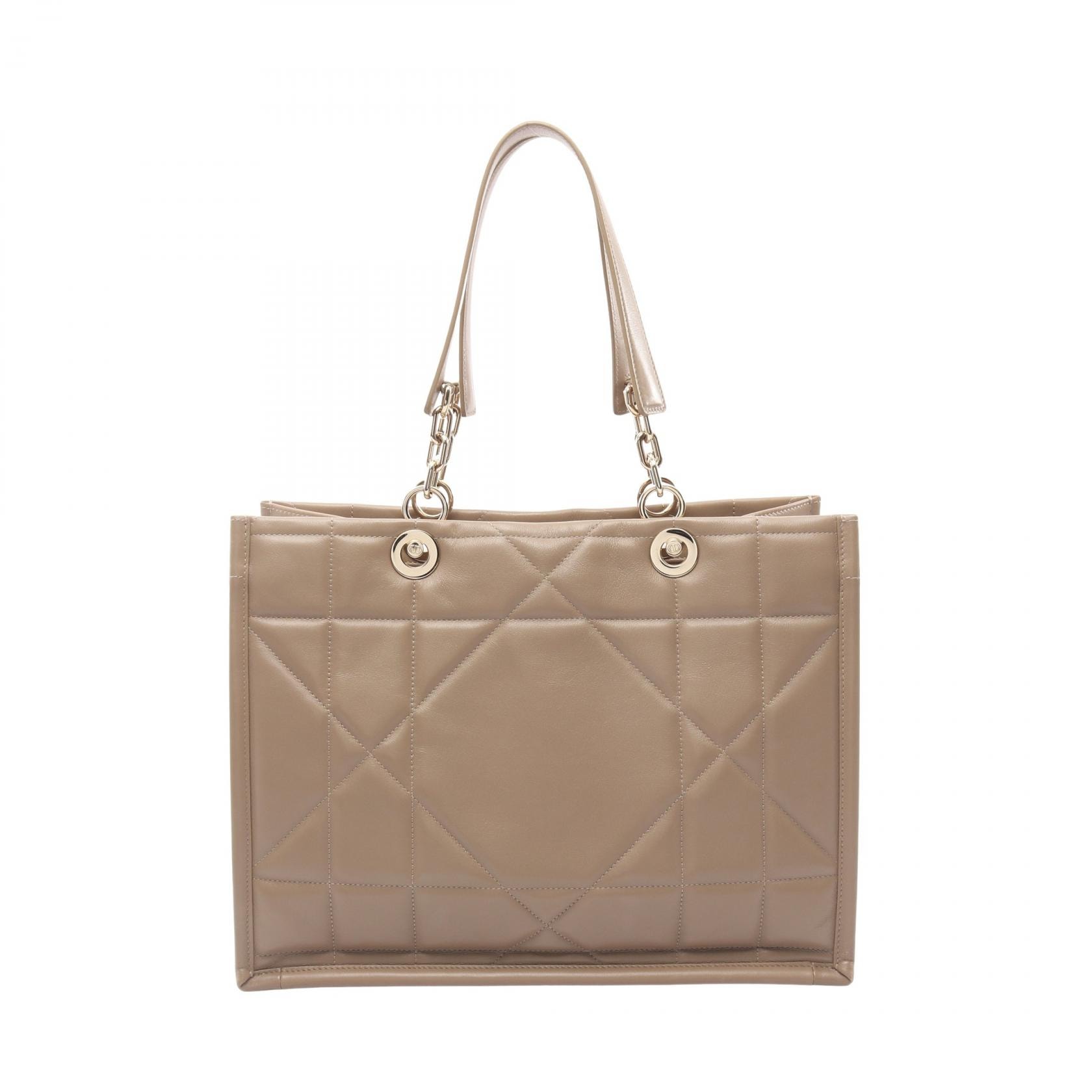 ディオール Dior エッセンシャル ミディアム アーキカナージュ トートバッグ バッグ レザー レディース ベージュ系 【中古】