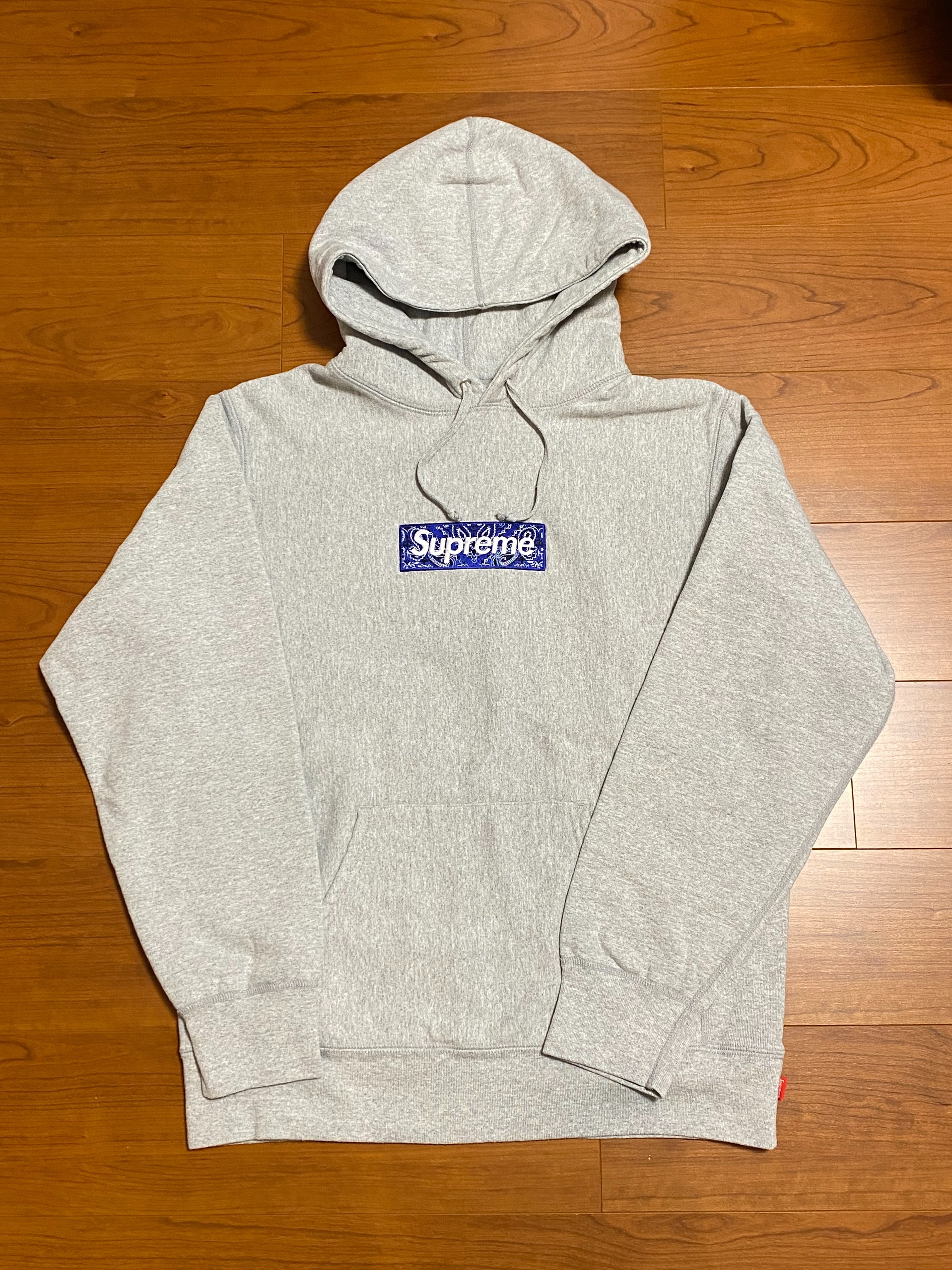 Supreme Bandana Box Logo Hooded Sweatshirt "Grey"