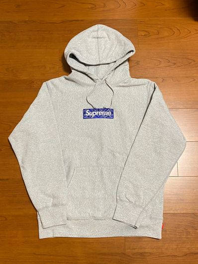 Supreme Bandana Box Logo Hooded Sweatshirt "Grey"