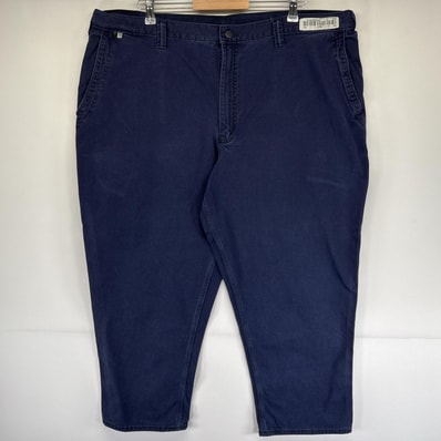 古着 カーハート Carhartt ワークパンツ チノパン 作業着 ジッパーフライ ワンポイントロゴ 長ズボン w44 L28 ネイビー メンズ