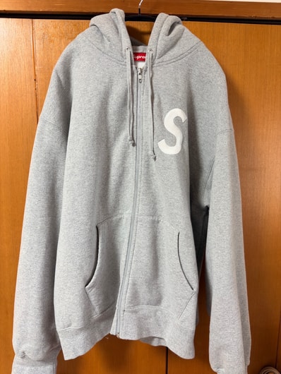 Supreme S Logo Zip Up Hooded Sweatshirt (25FW) "Heather Grey"
