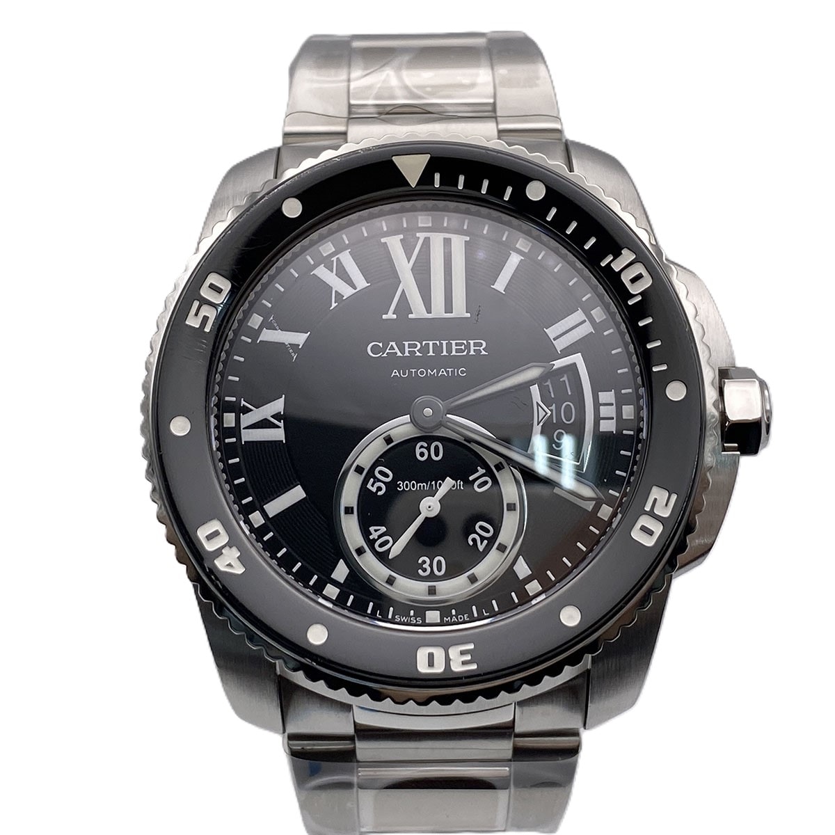CARTIER カルティエ カリブルドゥ カルティエ Diver Auto 42mm Black 腕時計 W7100057 ステンレススチール シルバー  メンズ【中古】