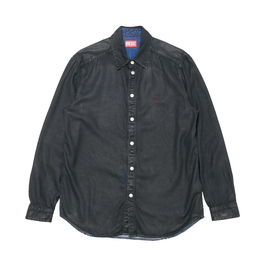 DIESEL ディーゼル D-SIMPLY-S1 長袖シャツ サイズS Dロゴ デニムシャツ 加工 ブランド古着【中古】20260715/RB0097