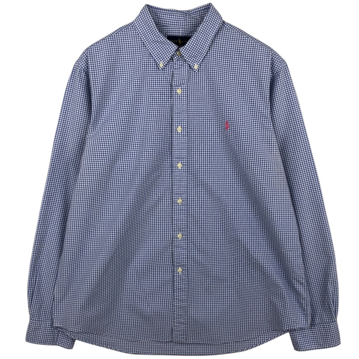 古着 ラルフローレン Ralph Lauren ギンガムチェック 長袖 ボタンダウンチェックシャツ メンズXL相当/eaa621736