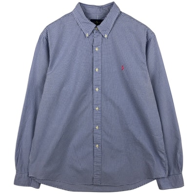 古着 ラルフローレン Ralph Lauren ギンガムチェック 長袖 ボタンダウンチェックシャツ メンズXL相当/eaa621736