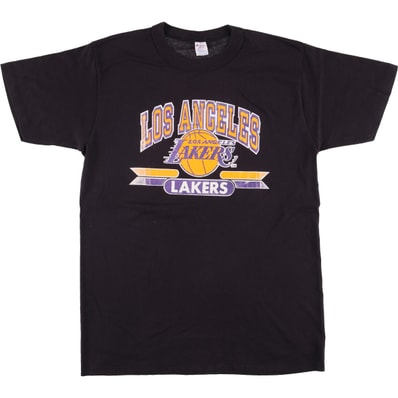 古着 80年代 チャンピオン Champion トリコタグ NBA LOS ANGELES LAKERS ロサンゼルス レイカーズ 3連プリントロゴTシャツ USA製 メンズL相当 ヴィンテージ/eaa564273