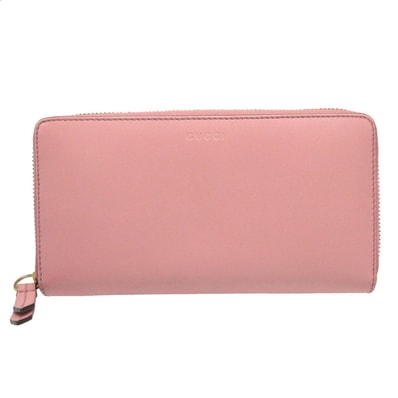 グッチ 410102 ラウンドファスナー レザー ピンク