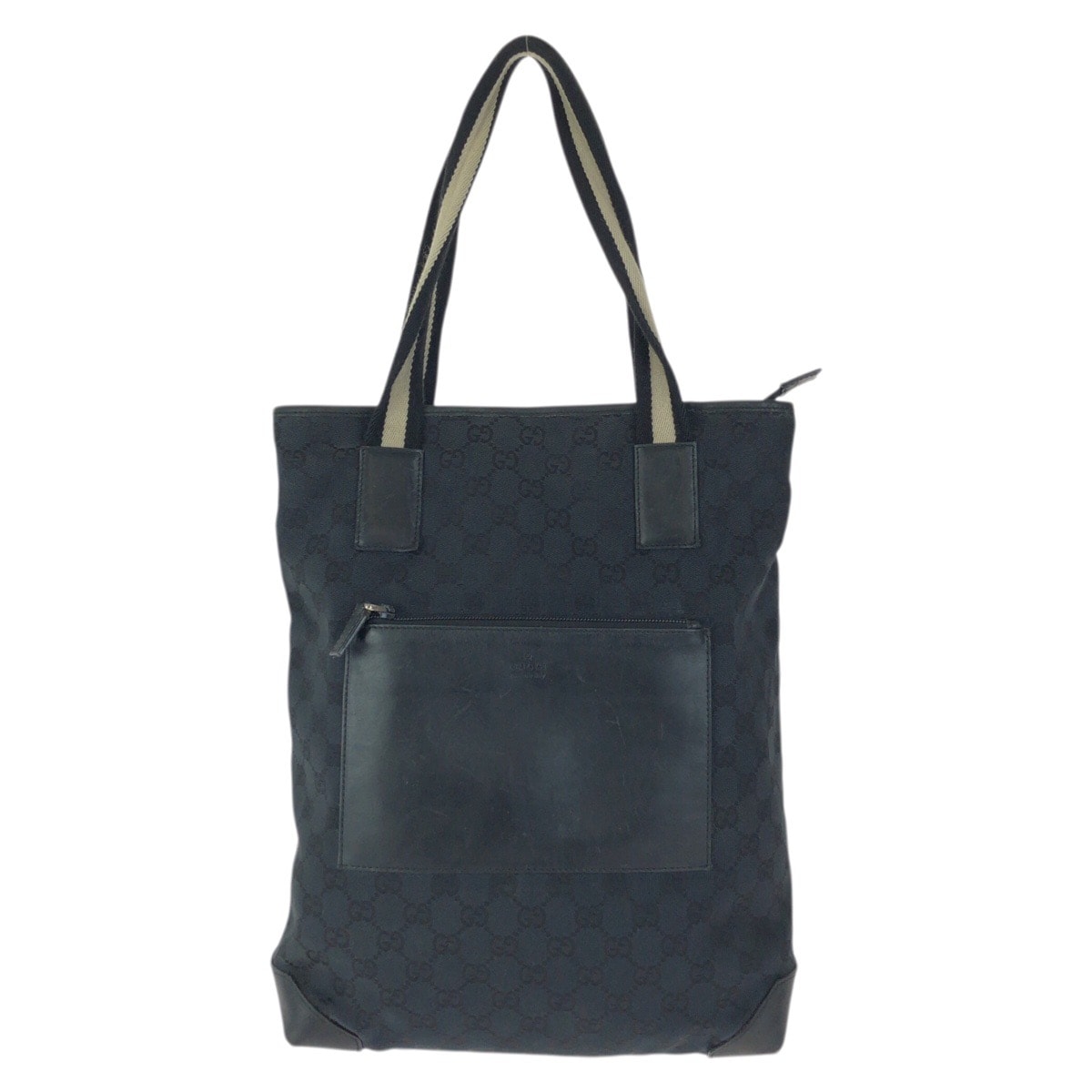 GUCCI グッチ ブラック 黒 シルバー金具 GGキャンバス レザー/ トートバッグ ショルダーバッグ 601680 【中古】