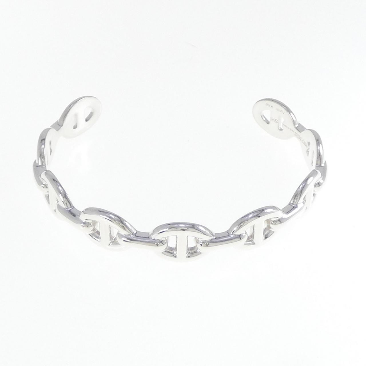 Hermes Chaine D'ancre Enchainee Bracelet Bangle "Silver"