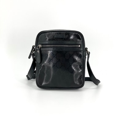 GUCCI(グッチ) GGインプリメ PVCコーティングキャンバス×レザー 233268 ショルダーバッグ ブラック