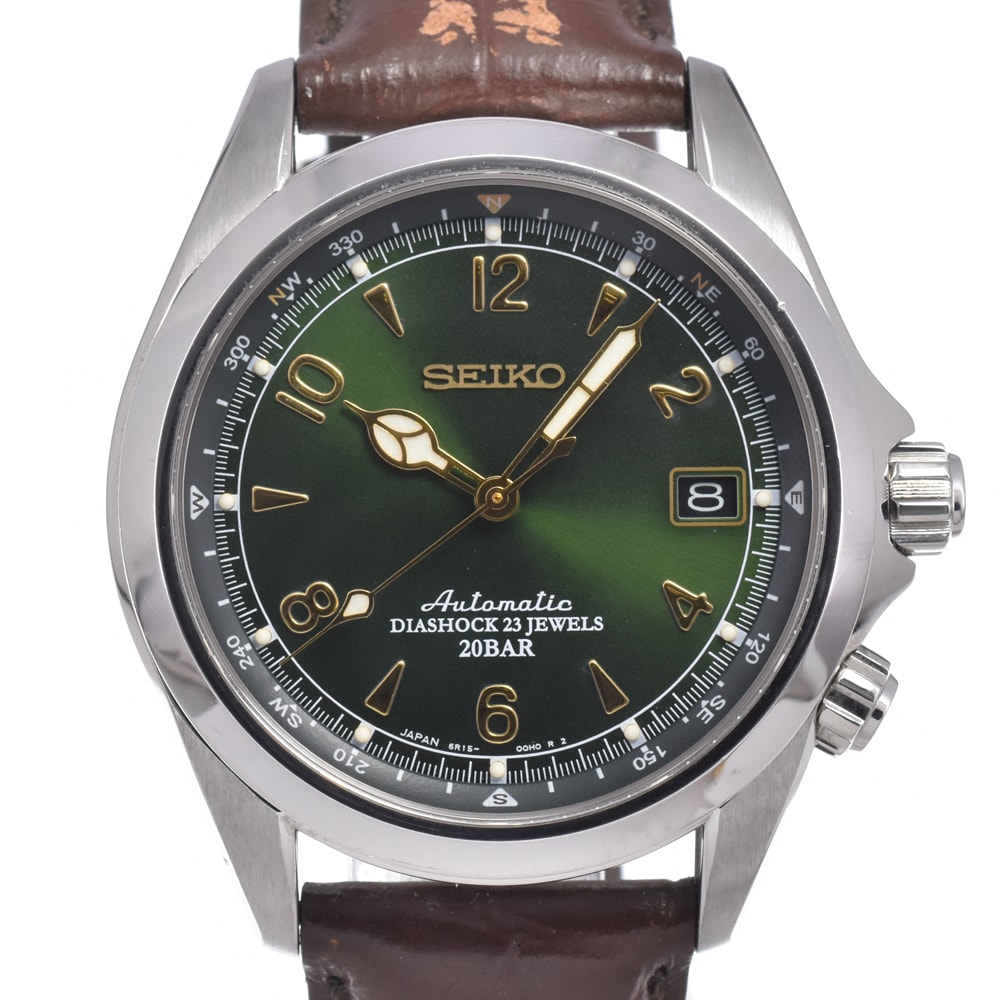 セイコー SEIKO SARB017/6R15-00E0 メカニカル アルピニスト グリーン 自動巻き メンズ 腕時計 L#150896