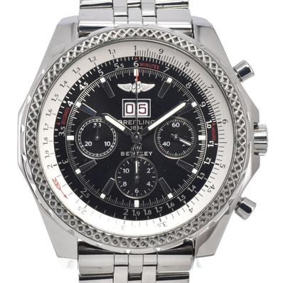ブライトリング BREITLING A44362 ベントレー 6.75 クロノグラフ ブラック 自動巻き メンズ 美品 保証書付き 腕時計 K#150358